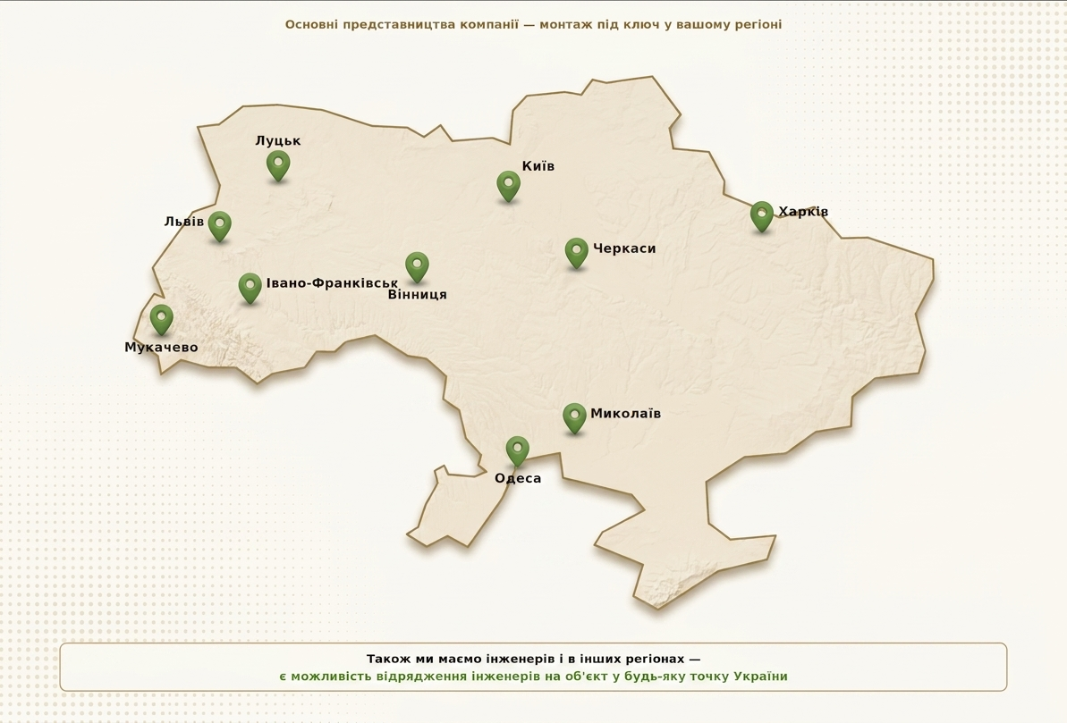 Представництва Спецавтоматики на карті України