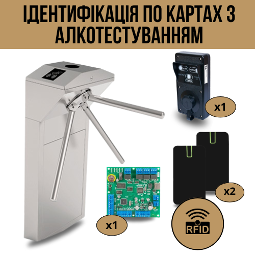 Система контроля доступа FortNet с алкотестером и турникетом ZKTeco TS1000 Pro