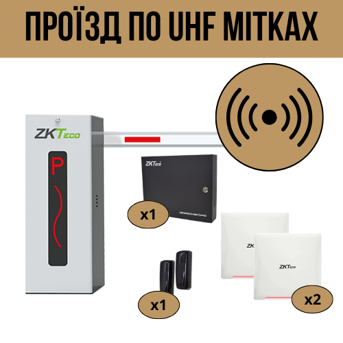 Система проезда ZKTeco по UHF-меткам (контроль проезда в две стороны)